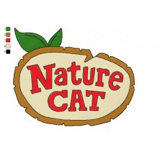 Logo Nature Cat Embroidery Design